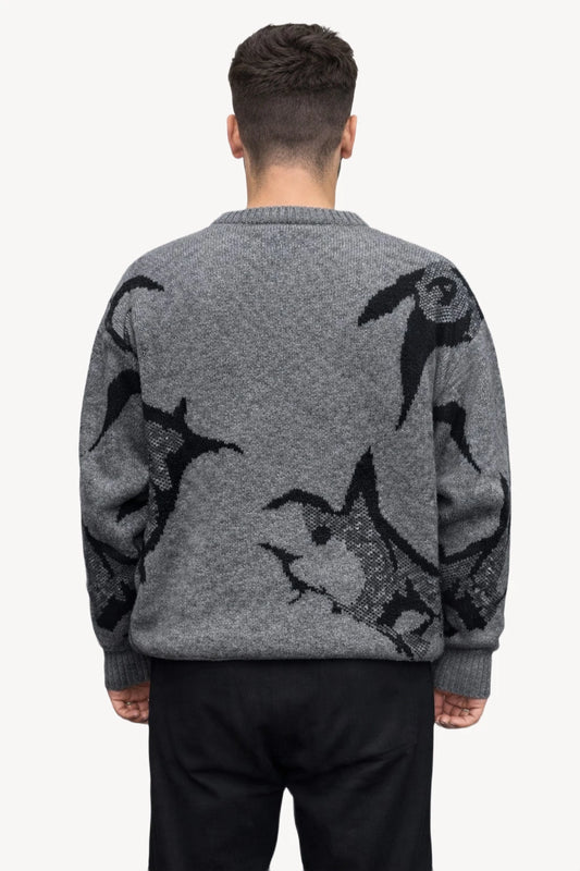 Desenli Triko Bisiklet Yaka Erkek Kazak