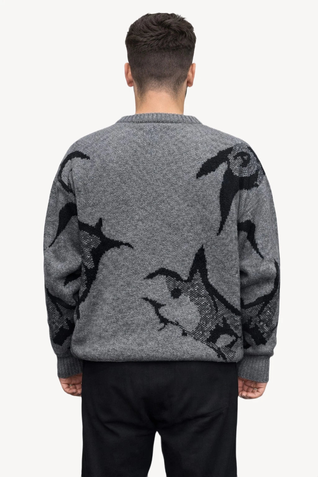 Desenli Triko Bisiklet Yaka Erkek Kazak