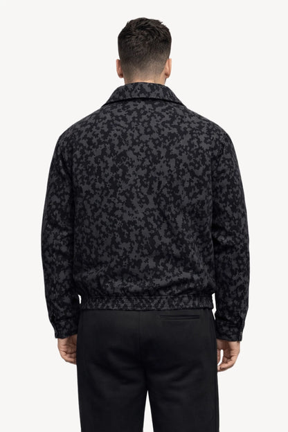 Desenli Siyah Erkek Bomber Mont