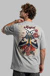 Magical Güve ve Flora İşlemeli Oversize T-Shirt