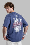 "Rönesans" Grafik ve Kaligrafi Detaylı Oversize T-Shirt