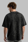 Rünik Karakterli "The Lord's Prayer" Oversize T-Shirt