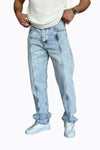 Açık Mavi Düz Kesim Erkek Jean Pantolon