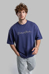 "Line-Art" At İşlemeli Yıkamalı Oversize T-Shirt