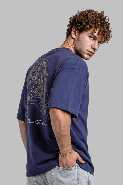 "Line-Art" At İşlemeli Yıkamalı Oversize T-Shirt