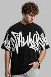Graffiti Baskılı 360 Derece Oversize T-Shirt